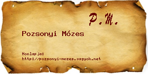 Pozsonyi Mózes névjegykártya